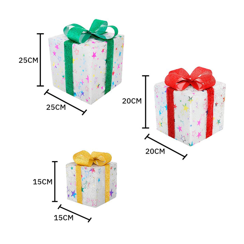 Caixa de Presente Iluminada de Natal LED