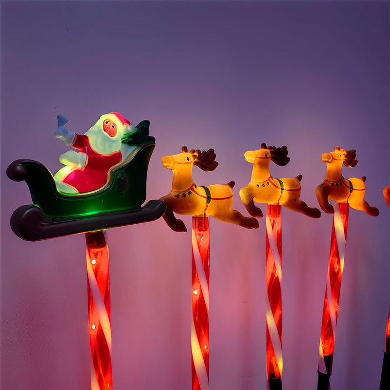 Espeto Solar de Natal LED - Trenó e Renas